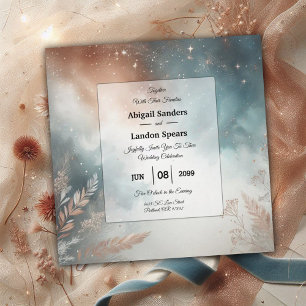 Sage and Terracotta Stardust Skies Wedding Invitation