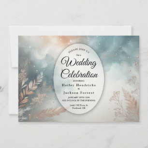 Sage and Terracotta Stardust Skies Wedding Invitation