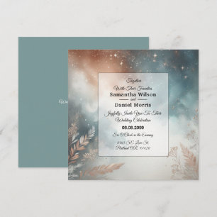 Sage and Terracotta Stardust Skies Wedding Invitation