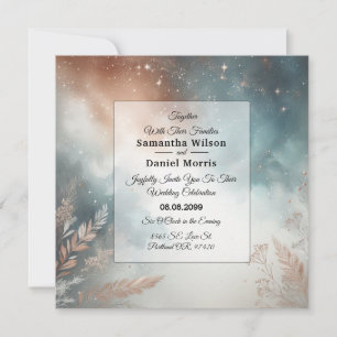 Sage and Terracotta Stardust Skies Wedding Invitation