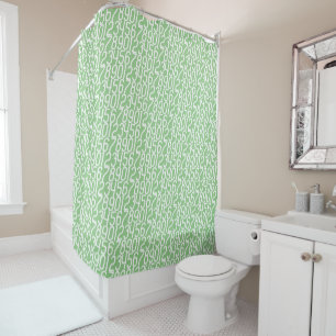 Sage and white. Numbers Math. Shower Curtain