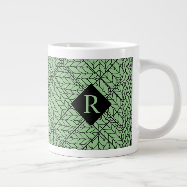 SAGE ARGYLE KNIT Big Mug + Initial II  (Right)