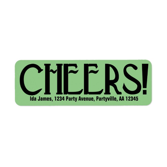 Sage Art Deco Cheers Address (Front)
