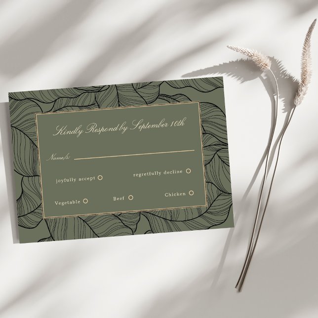 Sage Beige Elegant Script Response Card (Creator Uploaded)