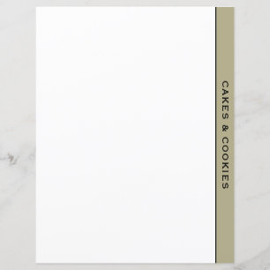 Sage Black & White Recipe Divider Cake & Cookie