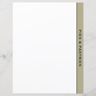 Sage Black & White Recipe Divider Pie & Pastry