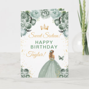 Sage Blonde Hair Girl Sweet Sixteen Birthday Card