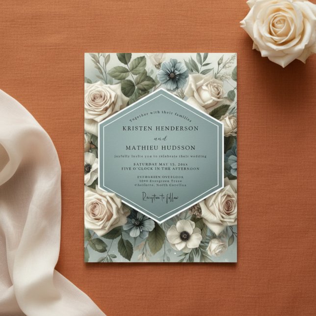 Sage Bloom Romance Wedding Invitation (Creator Uploaded)