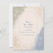 Sage Blue Botanical minimal Wedding