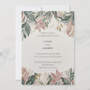 Sage Blush Botanical Wedding Invitation
