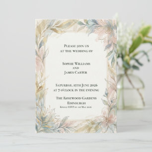 Sage Blush Botanical Wedding Invitation