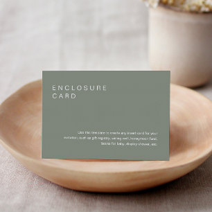 SAGE Bohemian Enclosure Card Invitation Insert