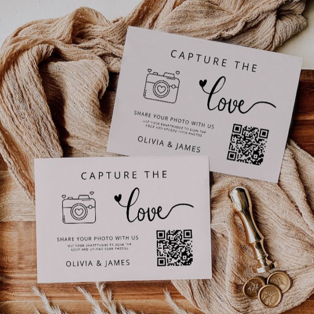 Sage Boho Capture the Love Wedding QR Code Card, (Sage Boho Capture the Love Wedding QR Code Card,)