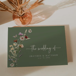 Sage Boho Floral Wedding Guest Book