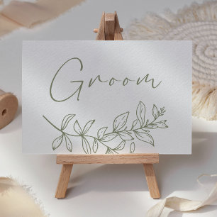 Sage Boho Flower Wedding Reserved Place Card