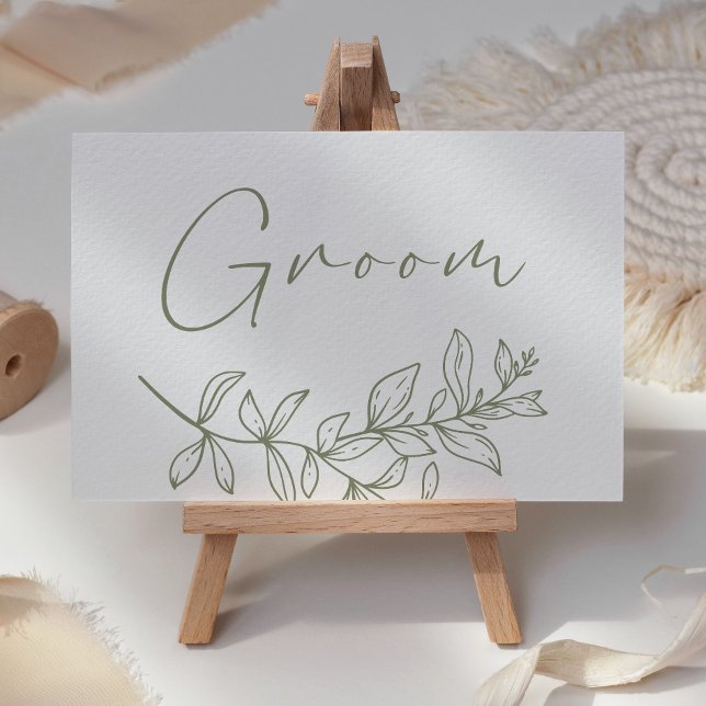 Sage Boho Flower Wedding Reserved Place Card (Creator Uploaded)