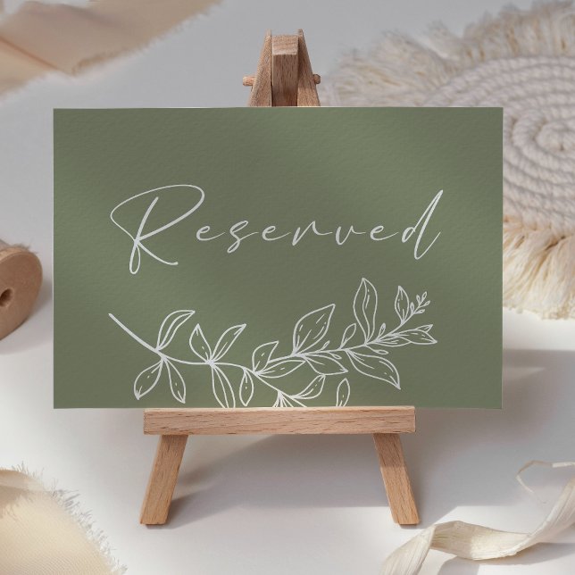 Sage Boho Flower Wedding Reserved Place Card (Creator Uploaded)