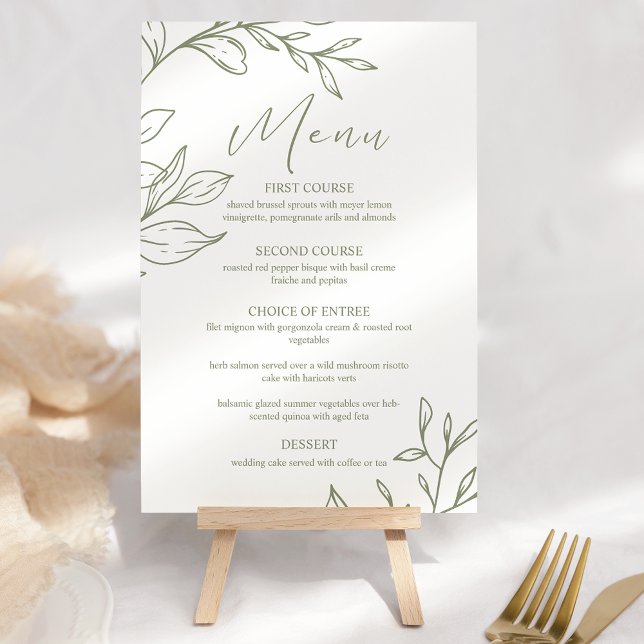 Sage Boho Flowers Boho Wedding Menu (Creator Uploaded)