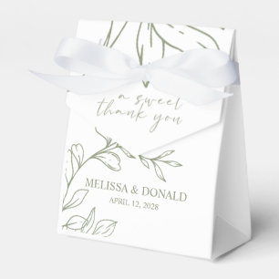 Sage Boho Flowers Wedding Favour Box