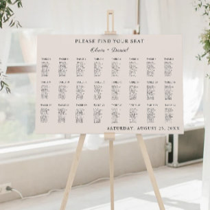Sage Boho Wedding Seating Chart Template