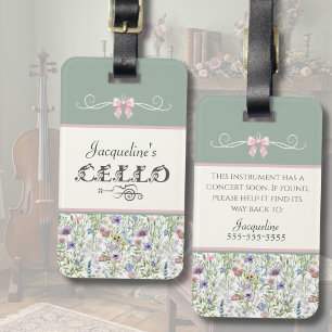 Sage Botanical Cello Student Instrument Case Tag 