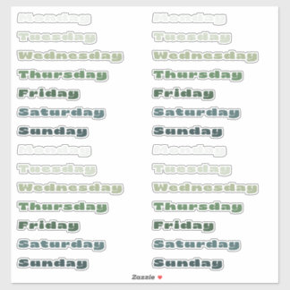 Sage Botanical Days of the Week Planner Sticker Sh