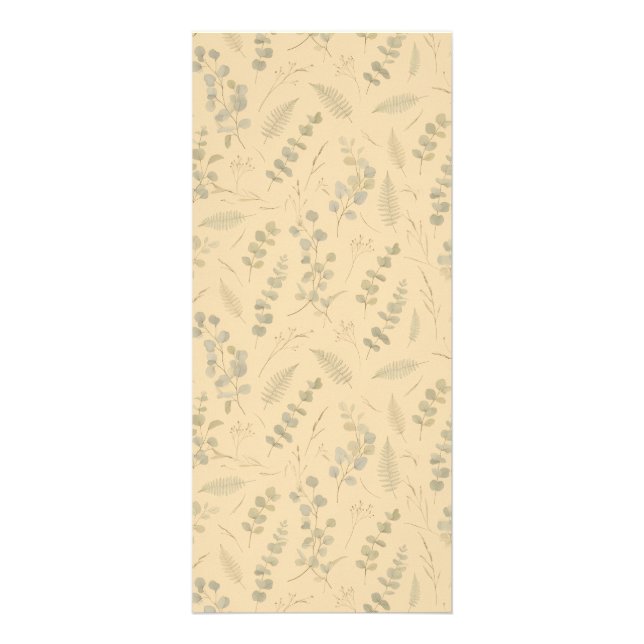 Sage Botanical Eucalyptus Pressed Flower Minimalis Rack Card (Front)