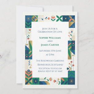 Sage Botanical Greenery Wedding Invitation