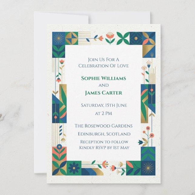 Sage Botanical Greenery Wedding Invitation (Front)