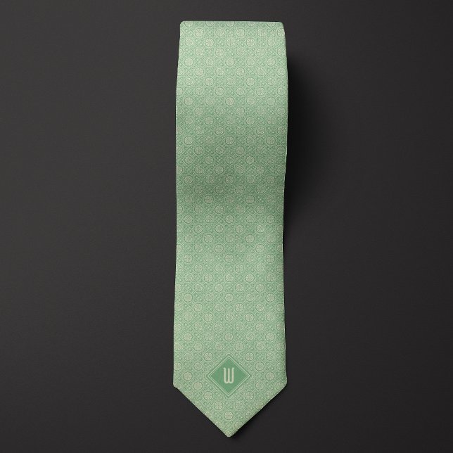 Sage Botanical Inspired Monogram Tie (Creator Uploaded)