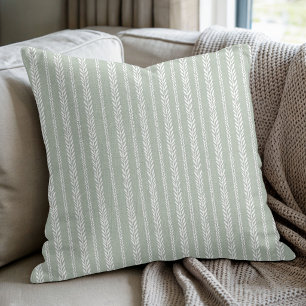 Sage Botanical Stripe Cushion
