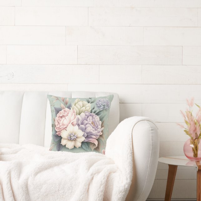 SAGE BOUQUET FLORAL PILLOW  (Couch)