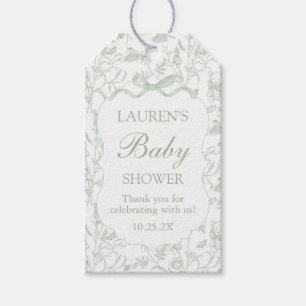 Sage Bow Baby Shower Gift Tag