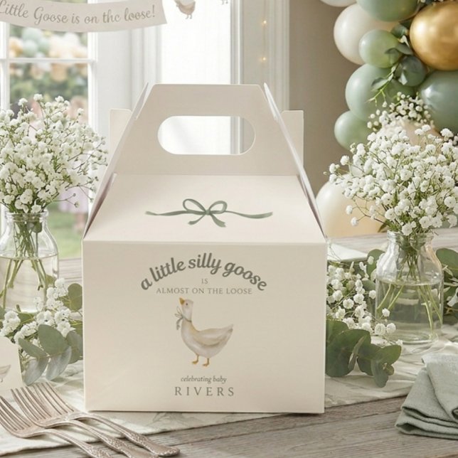 Sage Bow Goose on the Loose Favour Box (Sage Bow Goose on the Loose Favor Box)