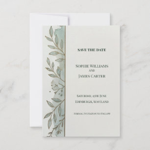 Sage Branch Save The Date Card