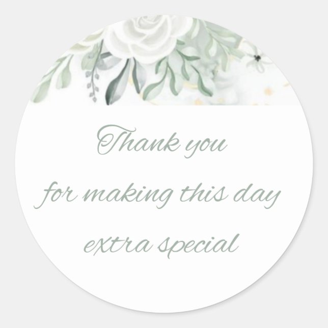 Sage Bridal Shower - Thank You Sticker (Front)