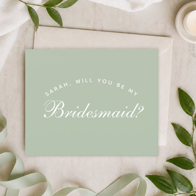 Sage Bridesmaid Proposal Budget Green White Script (Creator Uploaded)