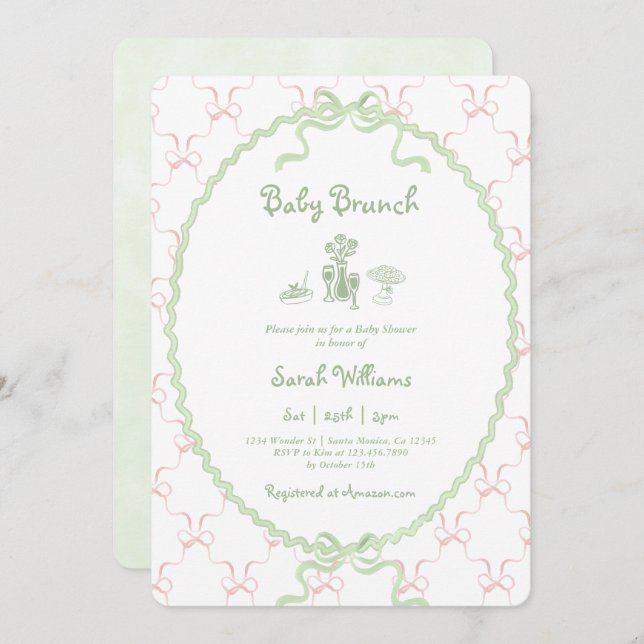 Sage Brunch Baby Shower Invitation (Front/Back)