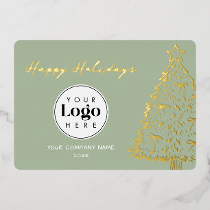 Sage Business Logo Christmas Thank You Foil Card