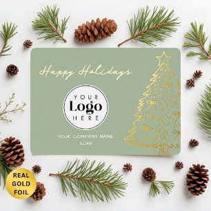 Sage Business Logo Christmas Thank You Foil Card