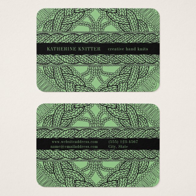 SAGE CABLE KNIT 3.5x2.5 Business Card (Front & Back)