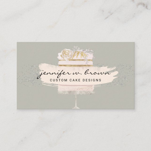 Sage cake event catering dessert breakfast shop business card (Front)