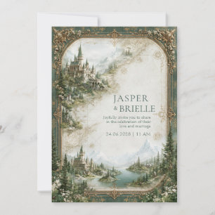 Sage Castle Lake Wedding Invitation