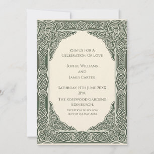 Sage Celtic Wedding Invitation