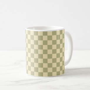Sage Chequerboard Coffee Mug