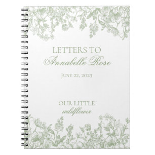Sage Chinoiserie Floral Letters to Birthday Letter Notebook