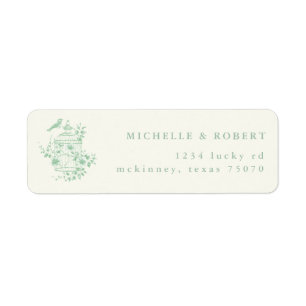 Sage Chinoiserie Floral Return Address Label
