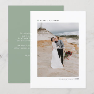 Sage Christmas Tree Modern Merry Christmas Photo Holiday Card
