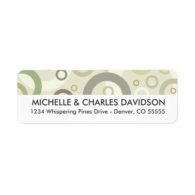 Sage Circles Customised Return Address Labels (Front)