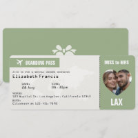 Sage & Cloud Dancer Boarding Pass Bridal Shower